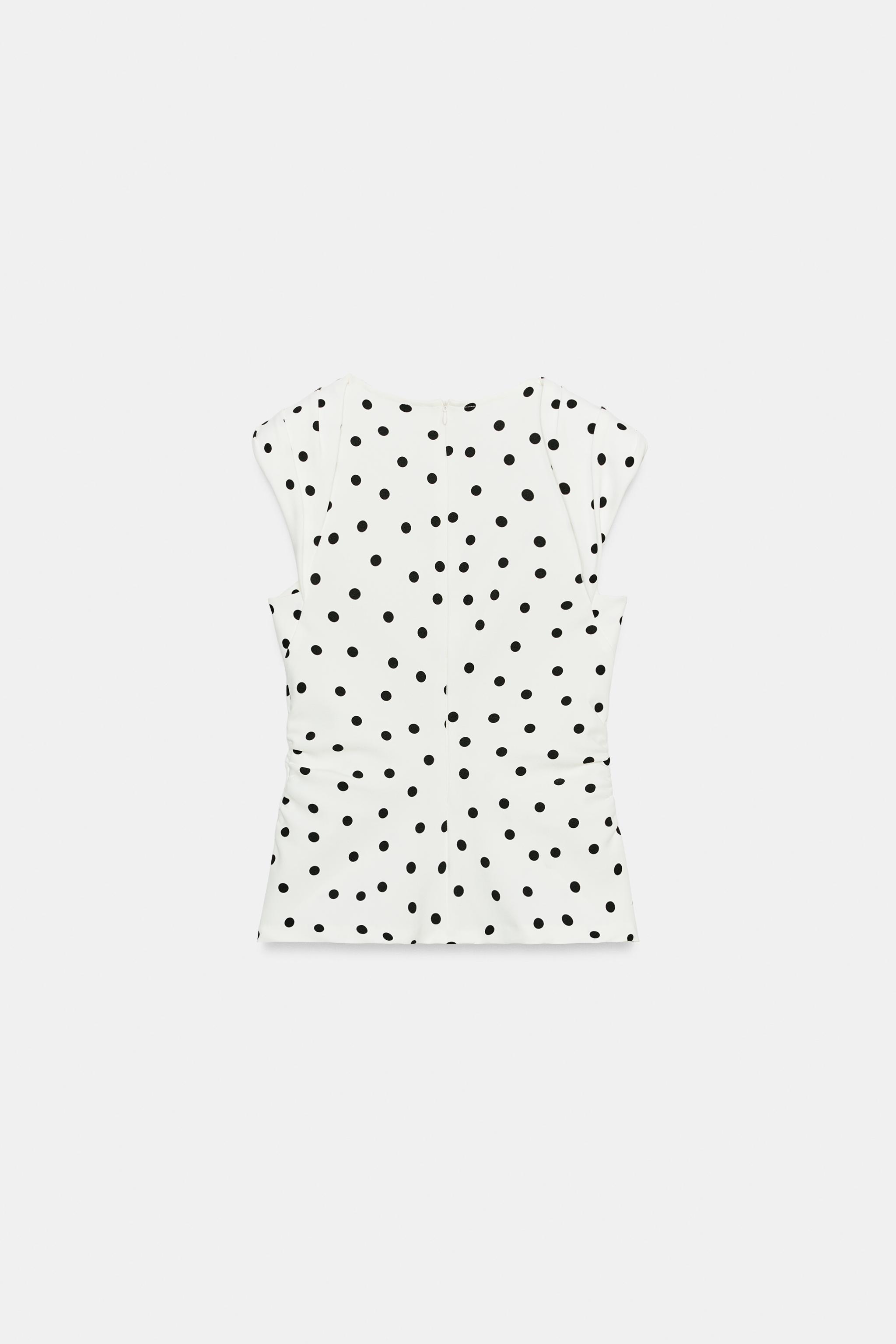 POLKA DOT SHOULDER PAD TOP