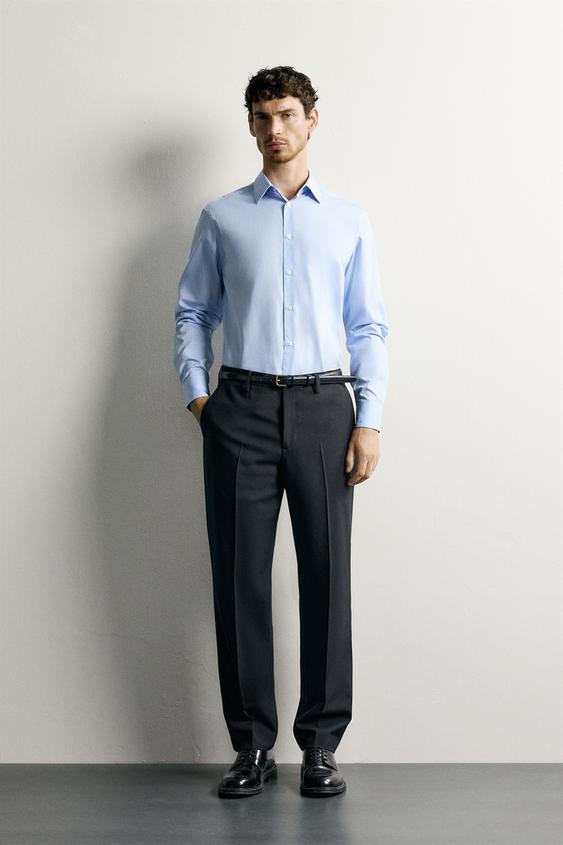 EASY CARE TEXTURED SHIRT - Sky blue by Zara - Image 0