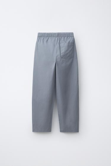 STRAIGHT POPLIN TROUSERS - Faded blue by Zara - Image 1