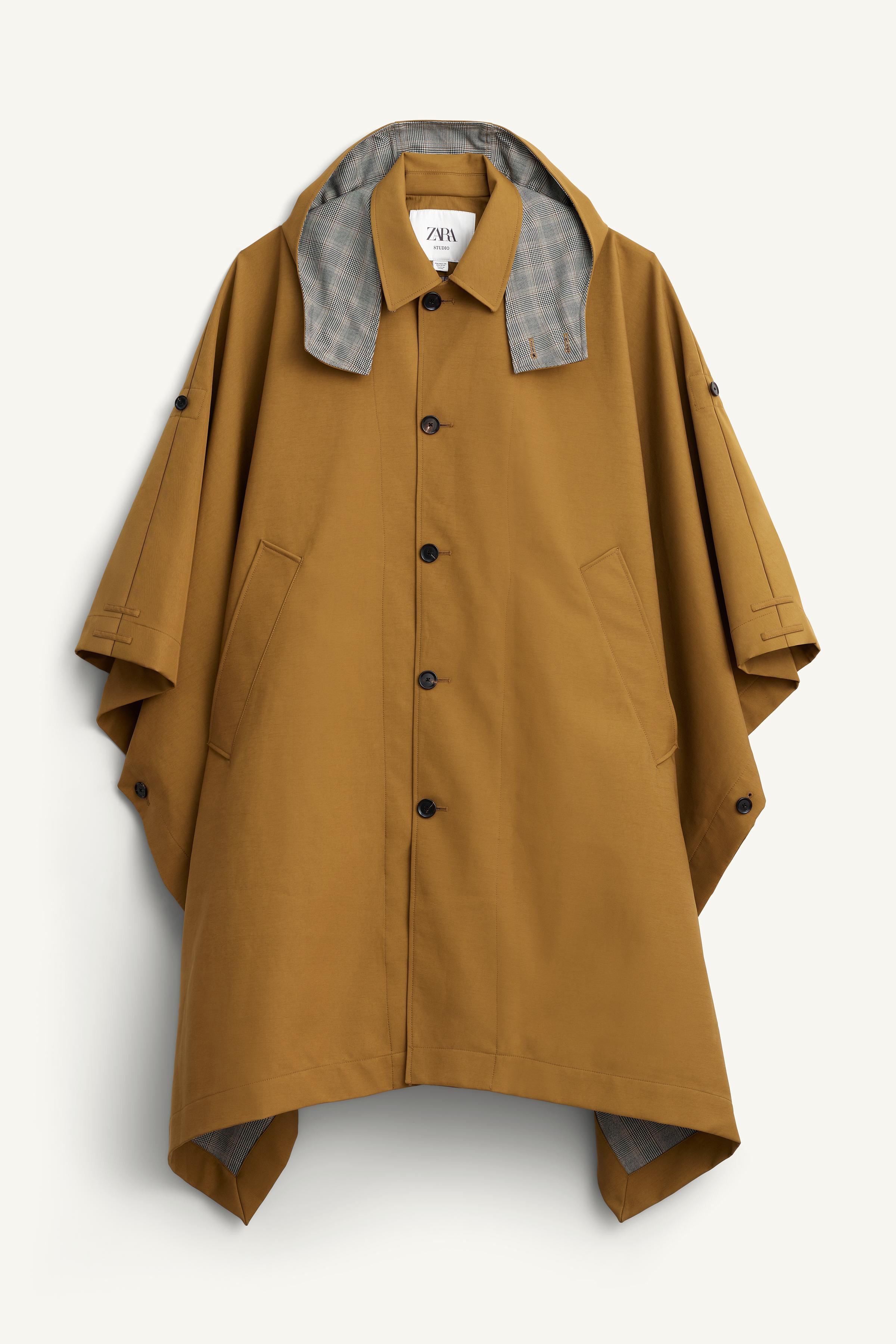 CONTRAST PLAID WATER REPELLENT PONCHO LIMITED EDITION