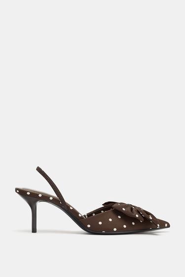 CHAUSSURES À TALONS IMPRIMÉ À POIS ET NŒUD - Multicolore de Zara