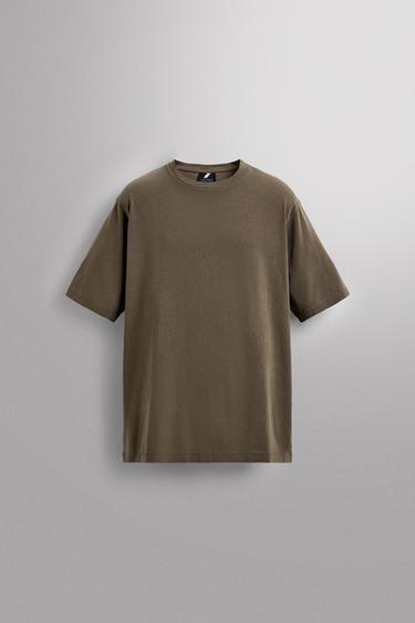 Zara REGULAR FIT GRAPHIC PRINT T-SHIRT - Brown / Taupe