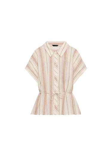 Zara METALLIC THREAD STRIPED SHIRT - Multicolored