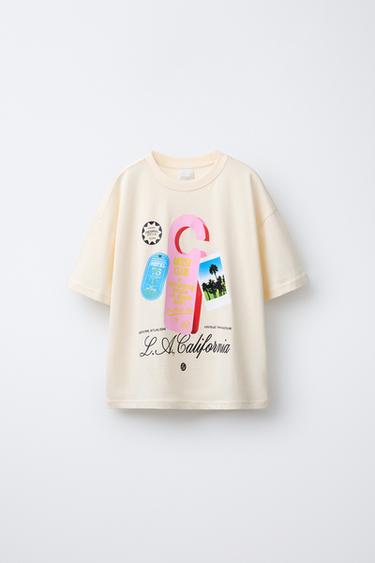 CAMISETA ESTAMPADA - Mantequilla de Zara