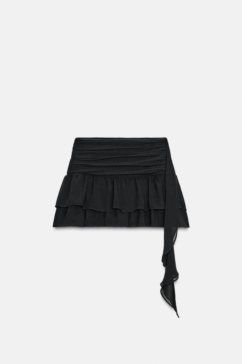 PLEATED RUFFLE SKORT
