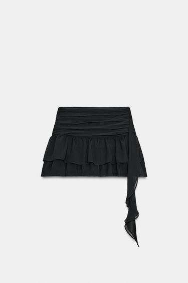 JUPE-CULOTTE PLIS VOLANTS - Noir de Zara - Image 5