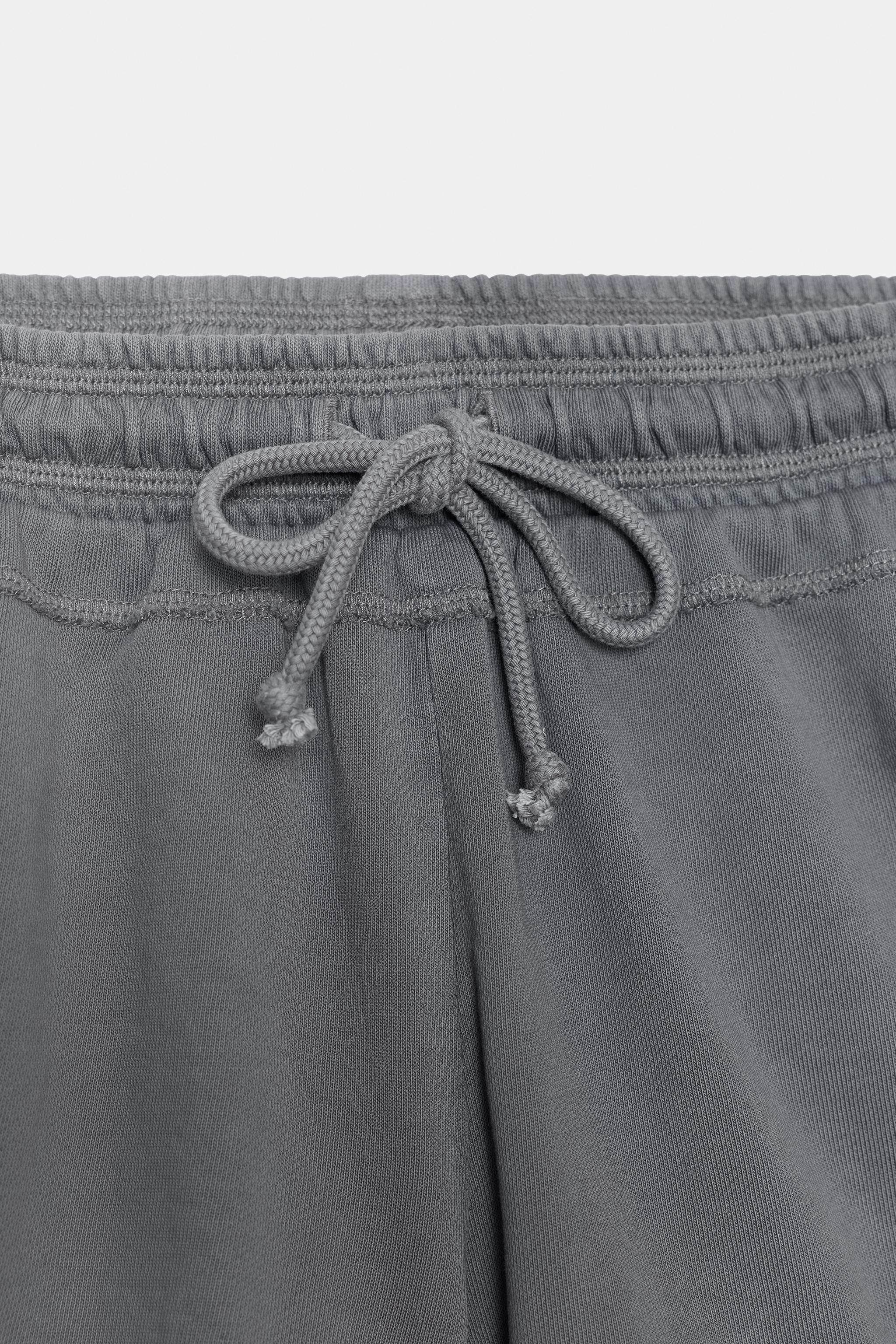 WASHED EFFECT DRAWSTRING SHORTS