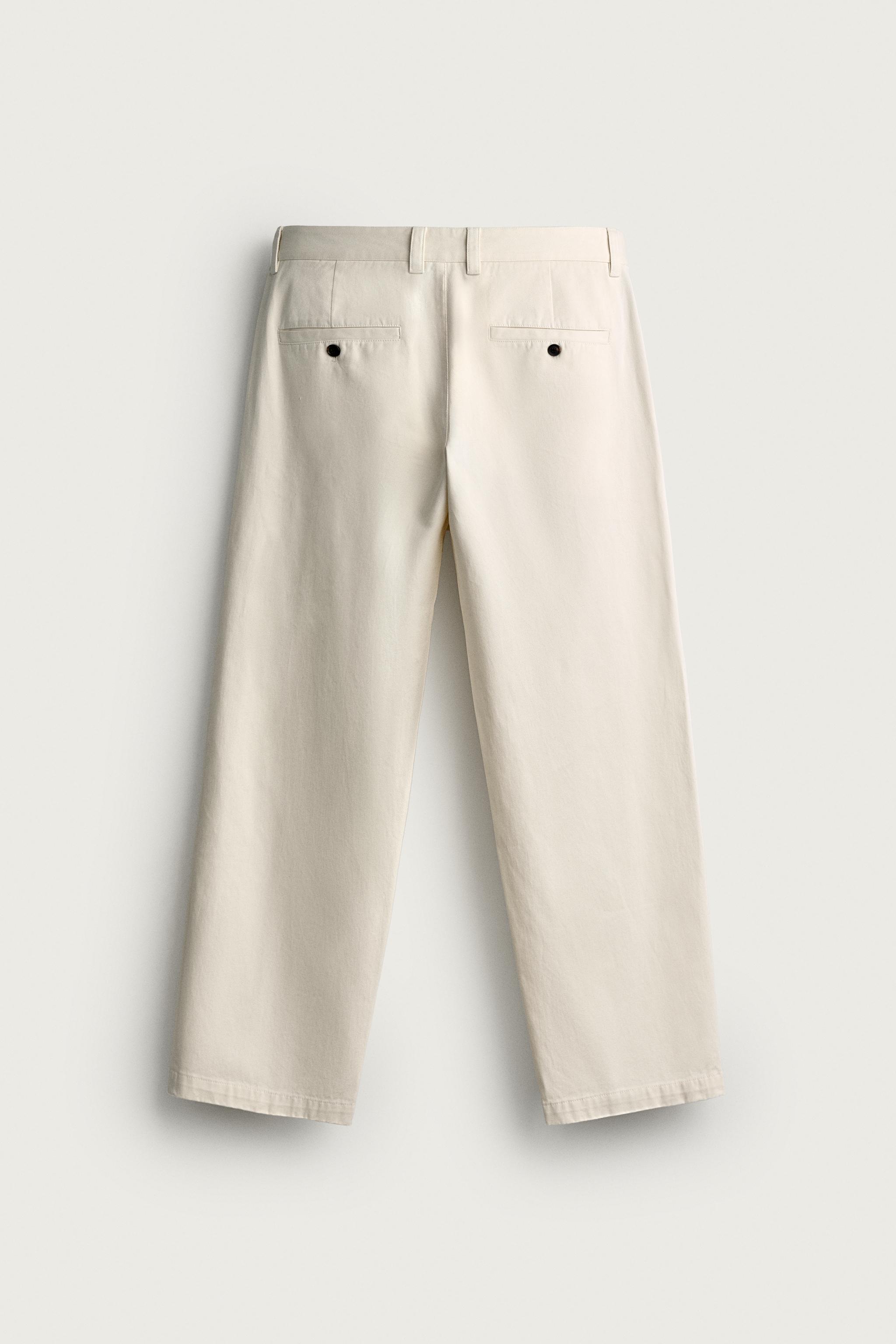 AARON LEVINE X ZARA REGULAR FIT CHINO PANTS — Ecru
