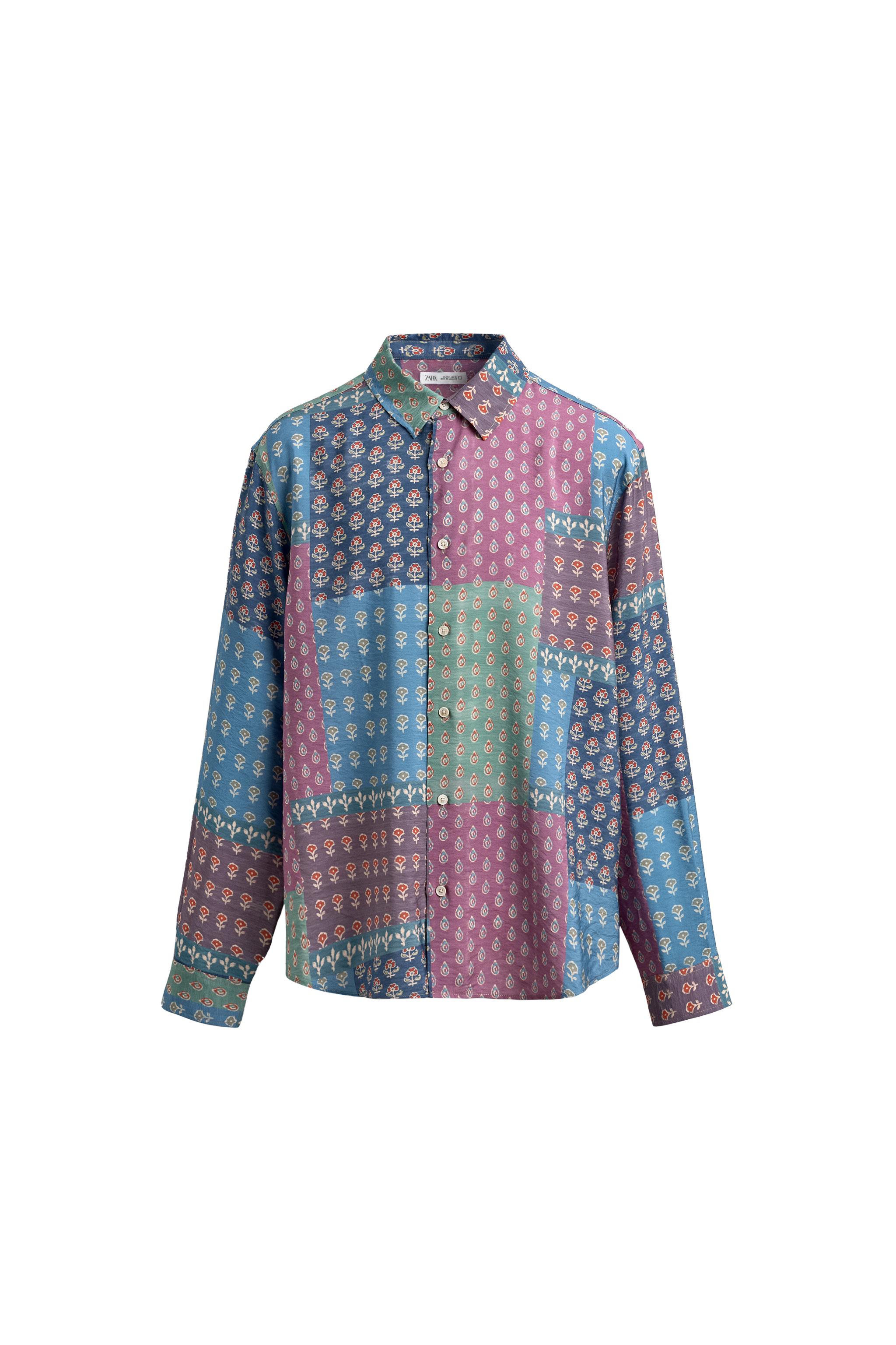 RELAXED FIT PATCHWORK PRINT SHIRT - Multicolored | ZARA United States