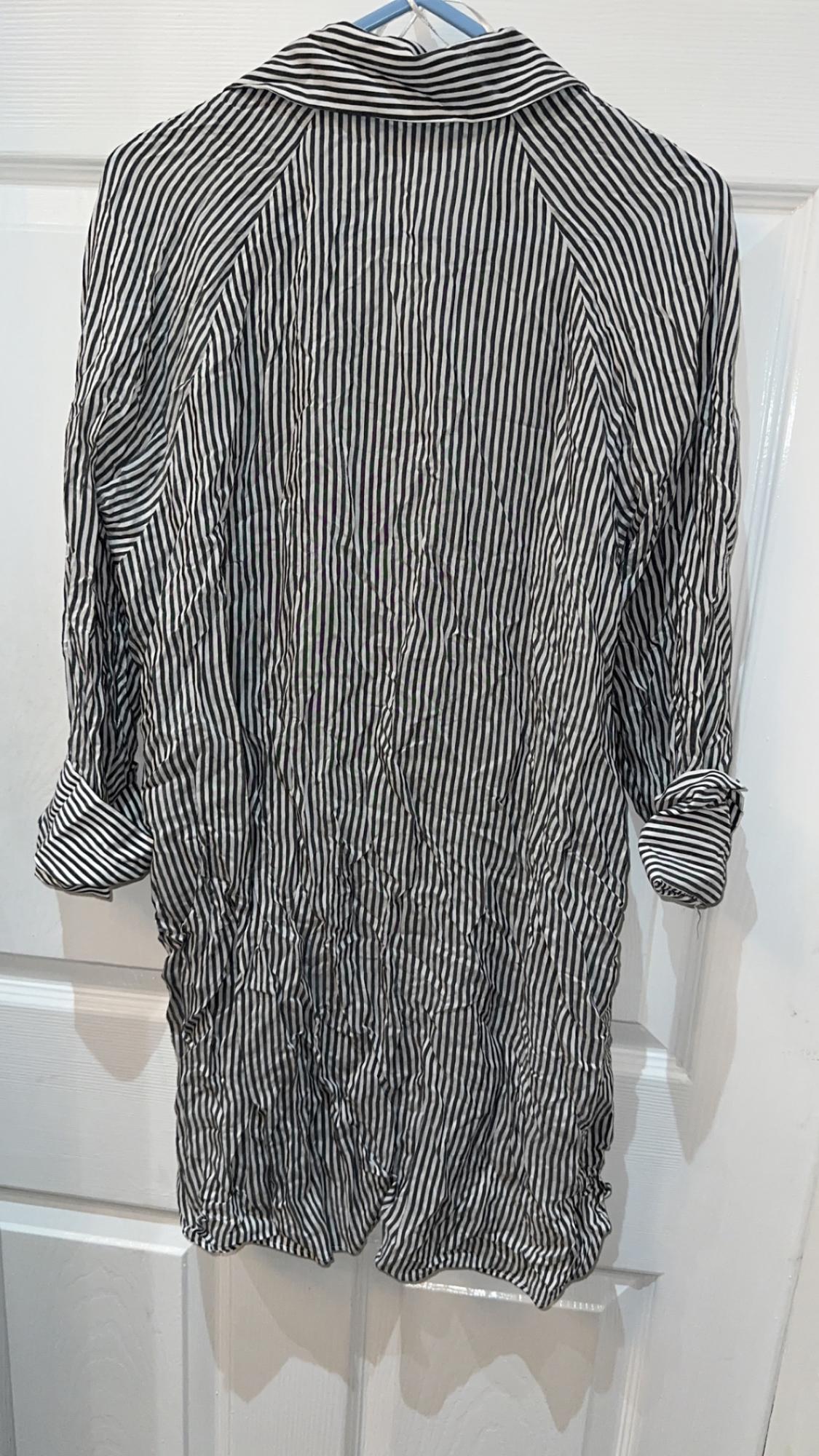 LONG STRIPED LINEN SHIRT - Image 2