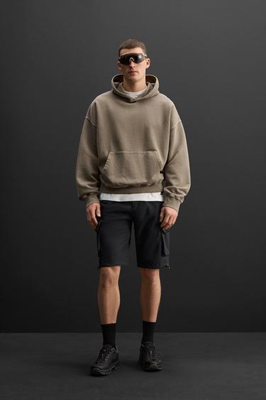 Zara PRINTED HOODIE - Earth - Image 0