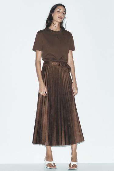 CAMISETA BÁSICA ALGODÓN - Marrón de Zara