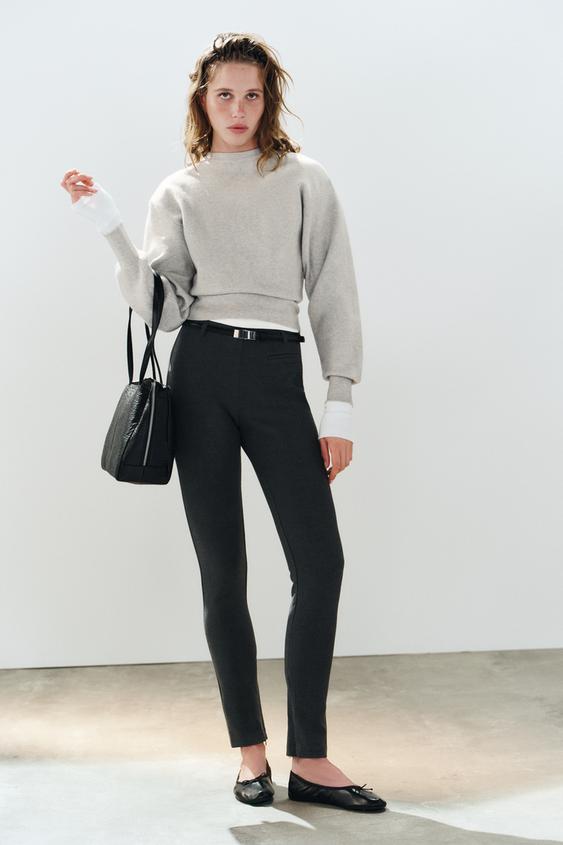 BELTED LEGGINGS - Anthracite Grey by Zara - Image 0