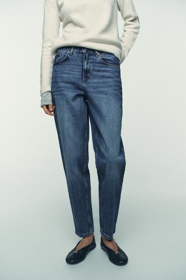 Z1975 HIGH-WAIST SLIM FIT JEANS - Mid-blue by Zara