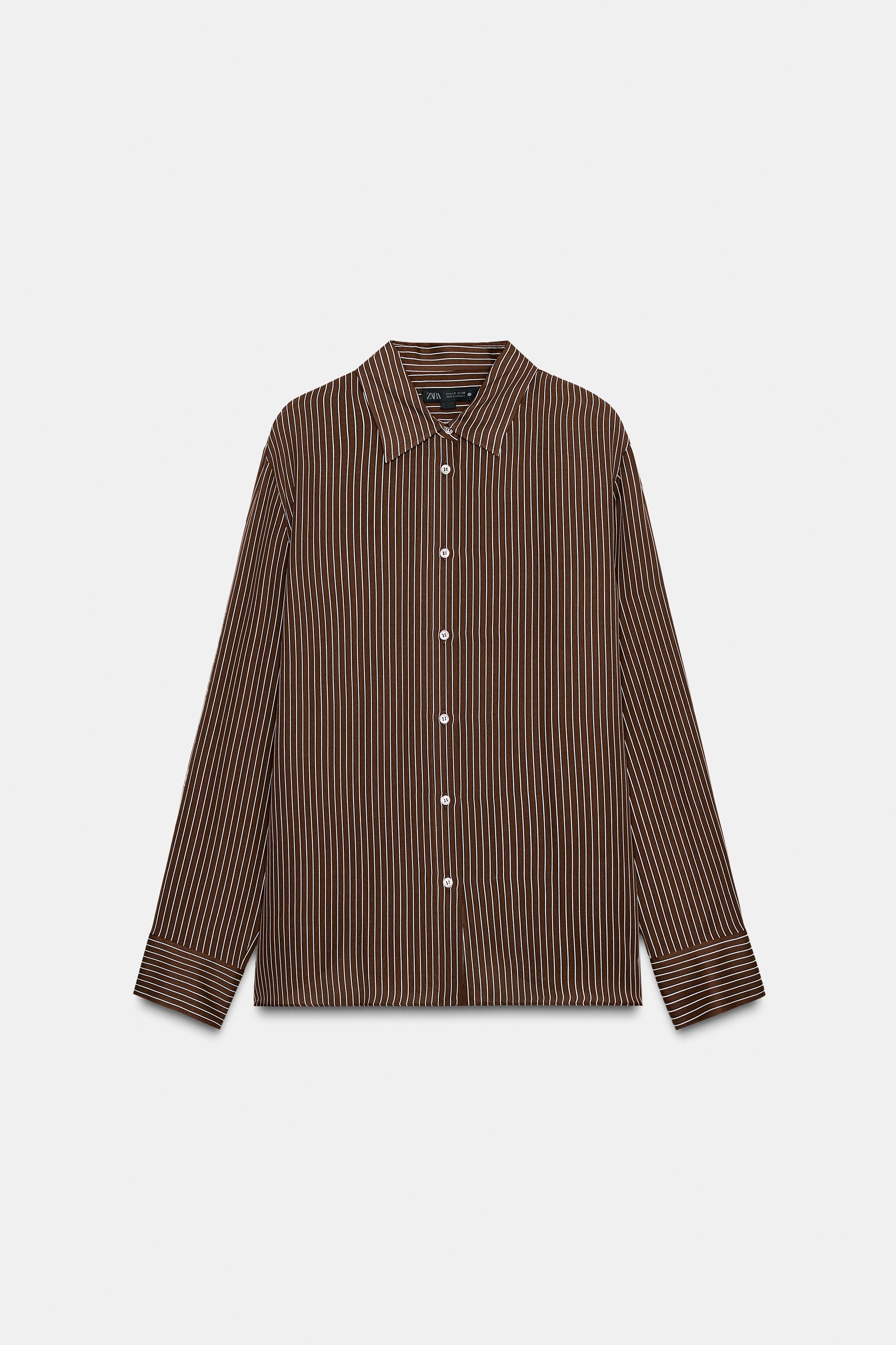 STRIPED OVERSIZED POPLIN SHIRT
