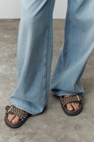 XĂNG ĐAN CÀI KHÓA CÀI PHỐI ĐINH TÁN - Xanh Kaki từ Zara