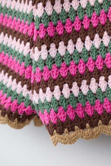 SHORT EN MAILLE CROCHET À RAYURES - Multicolore de Zara - Image 3