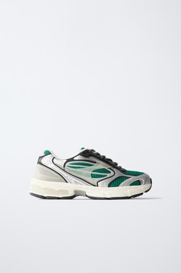 TENNIS DE SPORT EN RÉSILLE - Vert de Zara