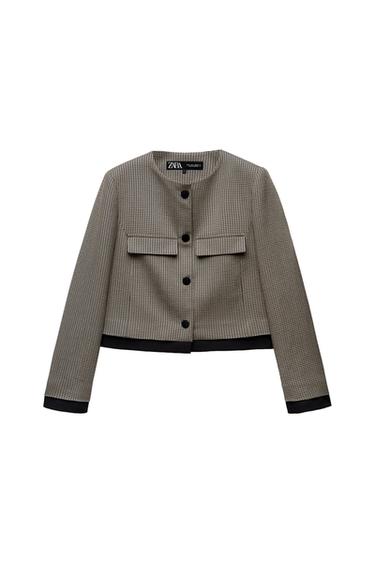 HOUNDSTOOTH CROPPED BLAZER