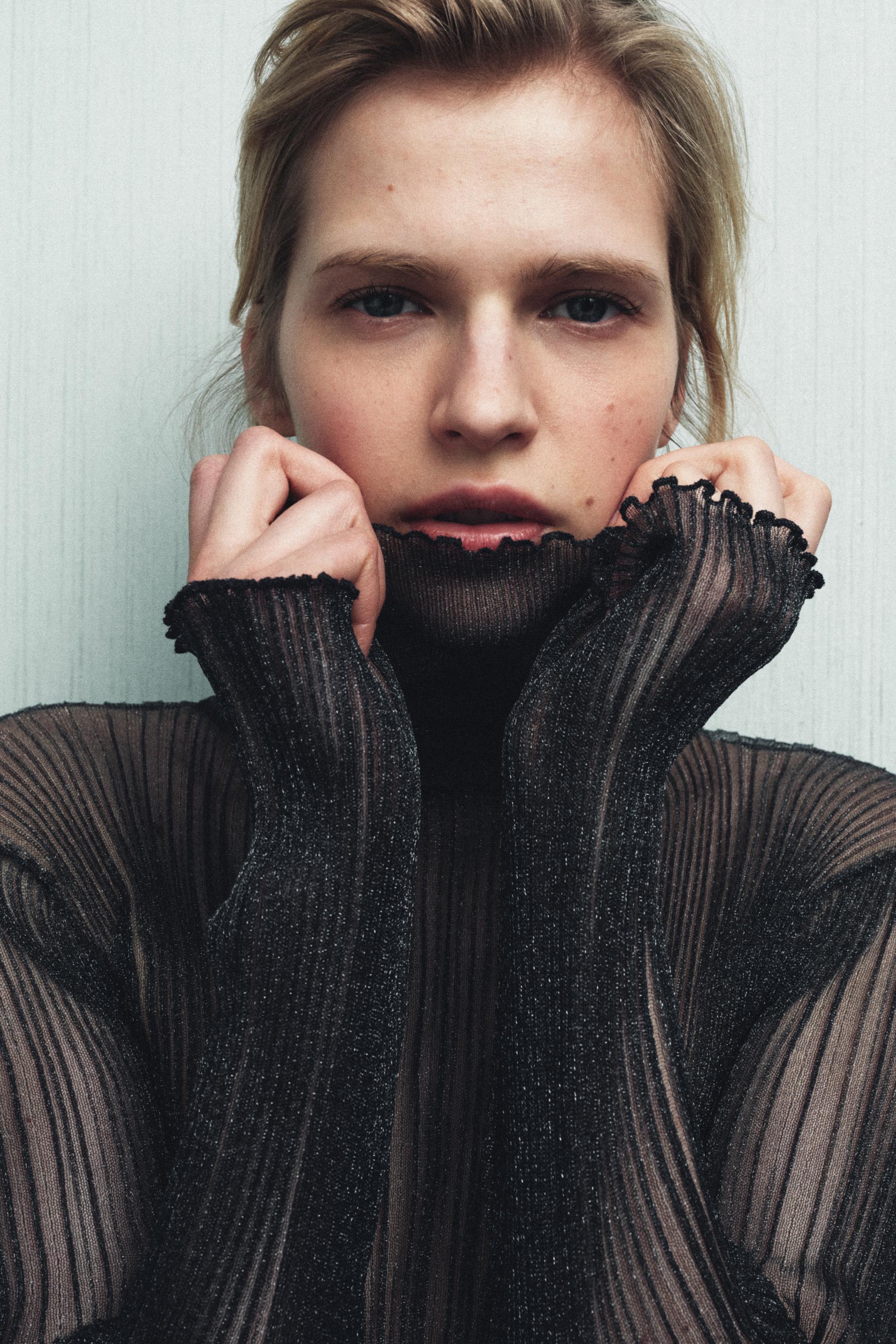 FINE KNIT HIGH NECK TOP - Gray | ZARA United States