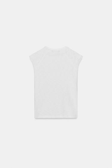 Zara SHORT SLEEVE T-SHIRT - Oyster-white