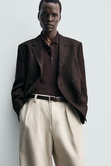 PANTALÓN RELAXED FIT PLIEGUES - Beige claro de Zara