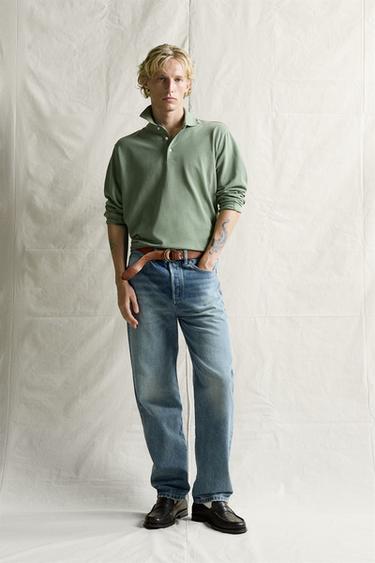 REGULAR FIT LIGHTWEIGHT PIQUÉ POLO SHIRT - Mid-green by Zara - Image 0