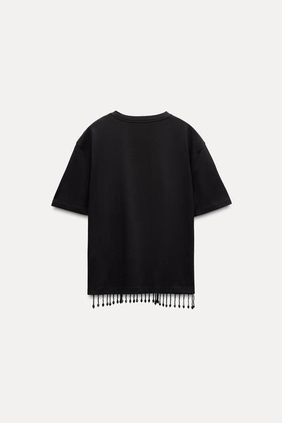 T-SHIRT WITH RHINESTONE FRINGING_5