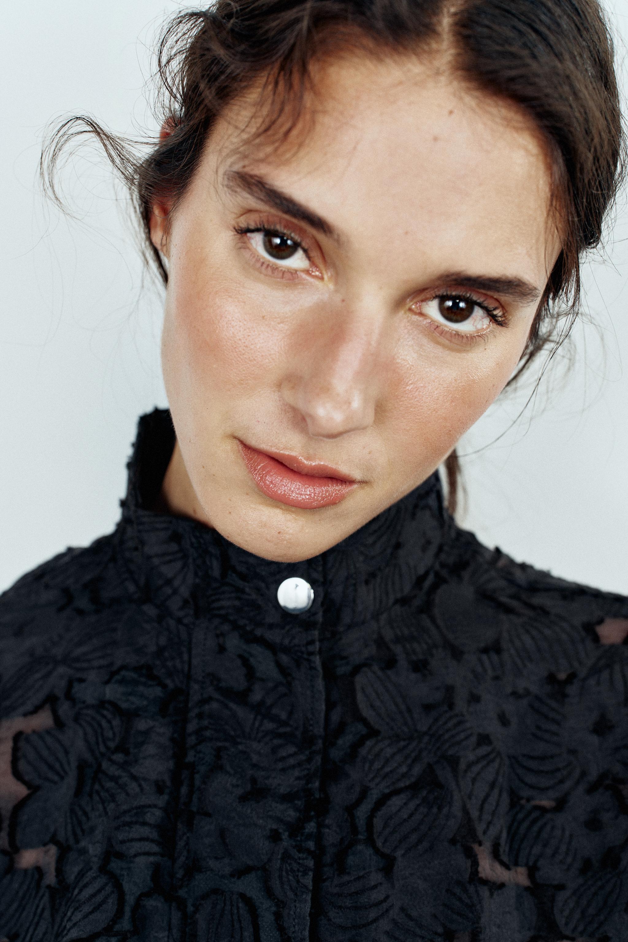 Zara devore süet bomber ceket görsel 4