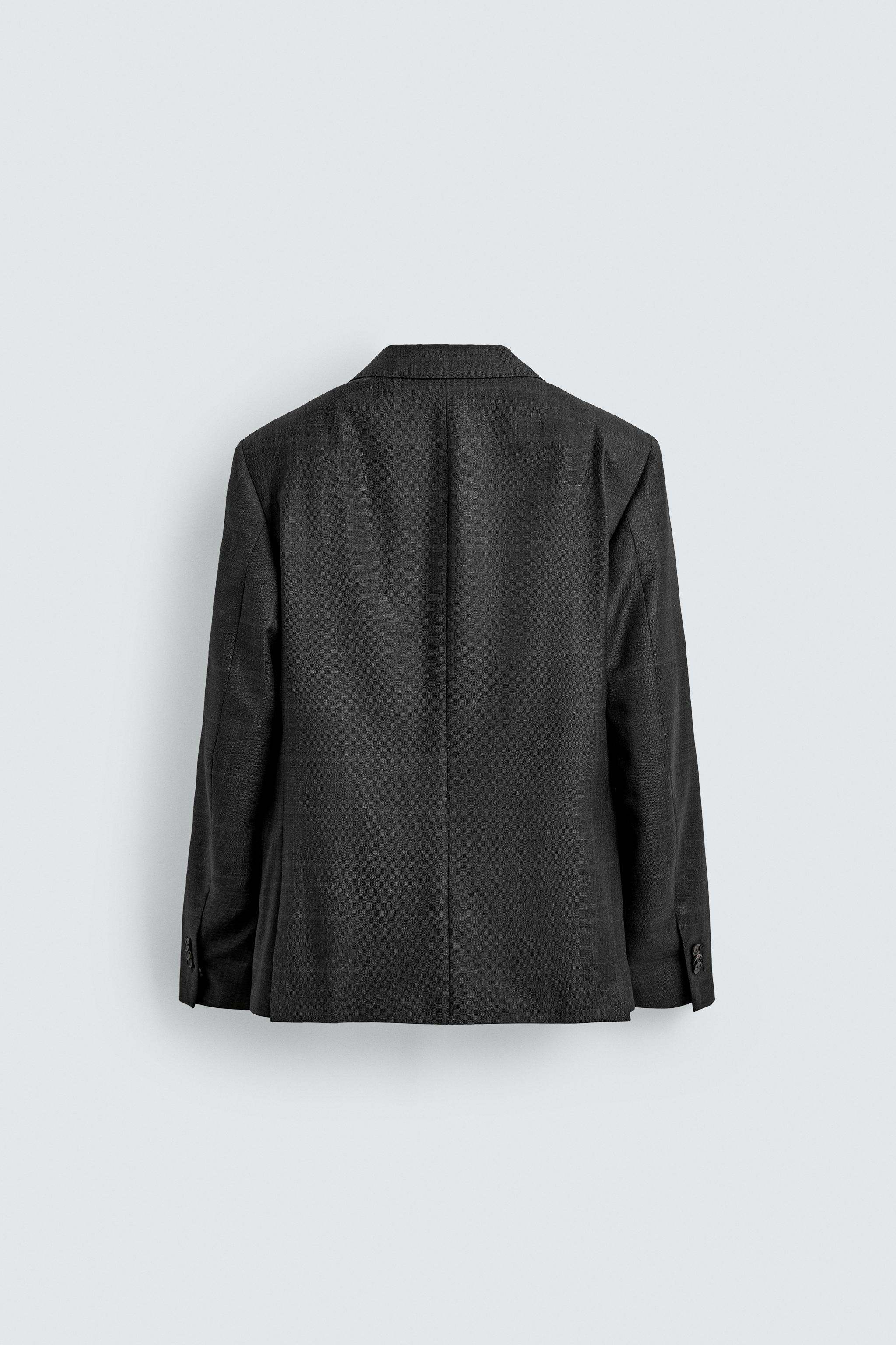 100% WOOL PLAID SUIT JACKET