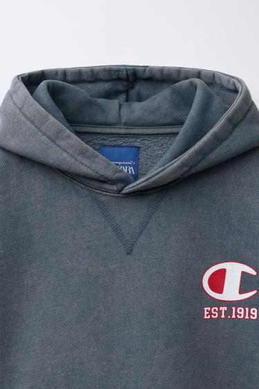 SWEAT À CAPUCHE EFFET DÉLAVÉ CHAMPION ® X ZARA - Bleu clair de Zara - Image 2