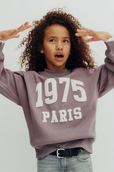 SWEATSHIRT MIT TEXTPRINT - Rosa von Zara