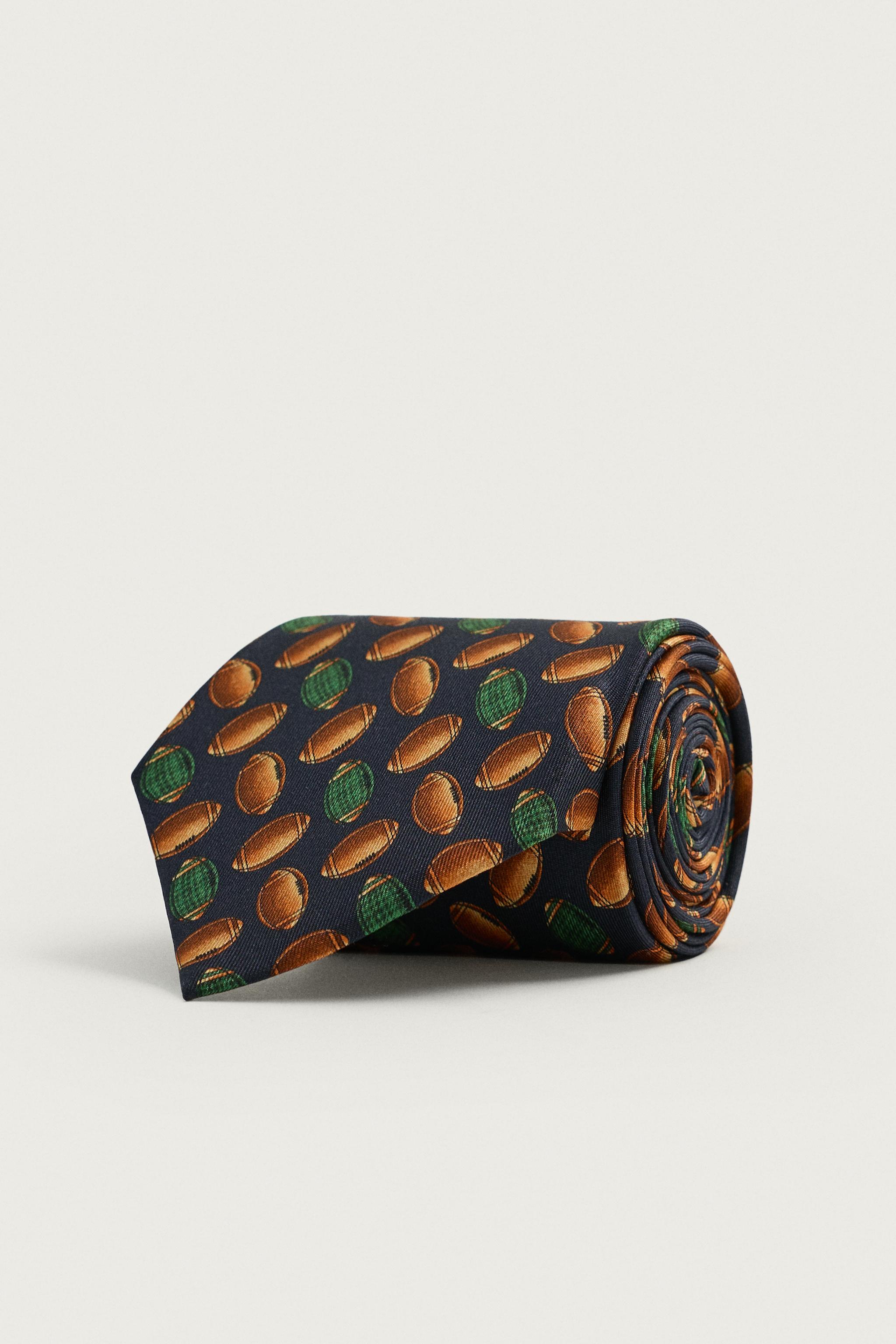 100% SILK JACQUARD RUGBY TIE — Navy blue