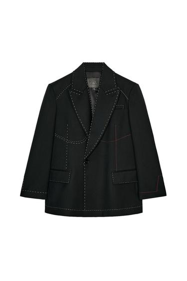 CONTRAST TOPSTITCHING BLAZER ZW COLLECTION LIMITED EDITION