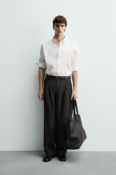 Chemise Homme Zara Blanche - Taille 40 EU - Coupe Slim - Manches Longues - Neuve Sans étiquette