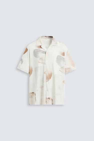 ABSTRACT PRINT STRETCH SHIRT - Beige by Zara