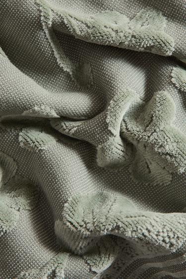 플로랄 자카드 목욕 타월 - Zara 초록