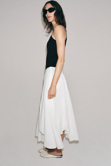 JUPE FLUIDE ASYMÉTRIQUE ZW COLLECTION - Blanc de Zara - Image 5
