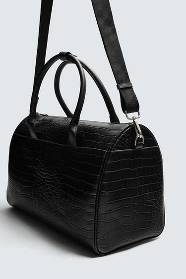 EMBOSSED MOCK CROC TRAVEL BAG - Black by Zara - Image 2