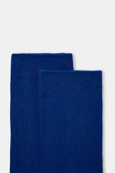 LOT DE 2 CHAUSSETTES CÔTELÉES UNI - Bleu de Zara - Image 2