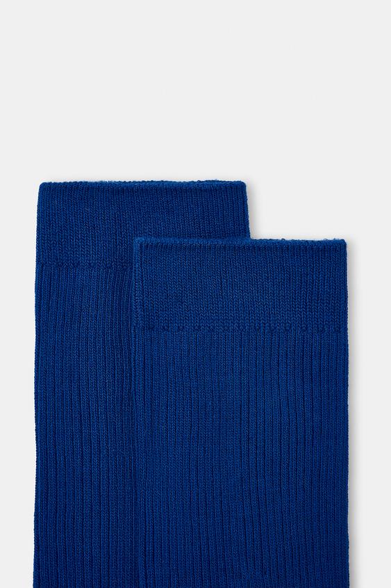 2-PACK OF PLAIN RIBBED SOCKS - Blue by Zara - Image 6