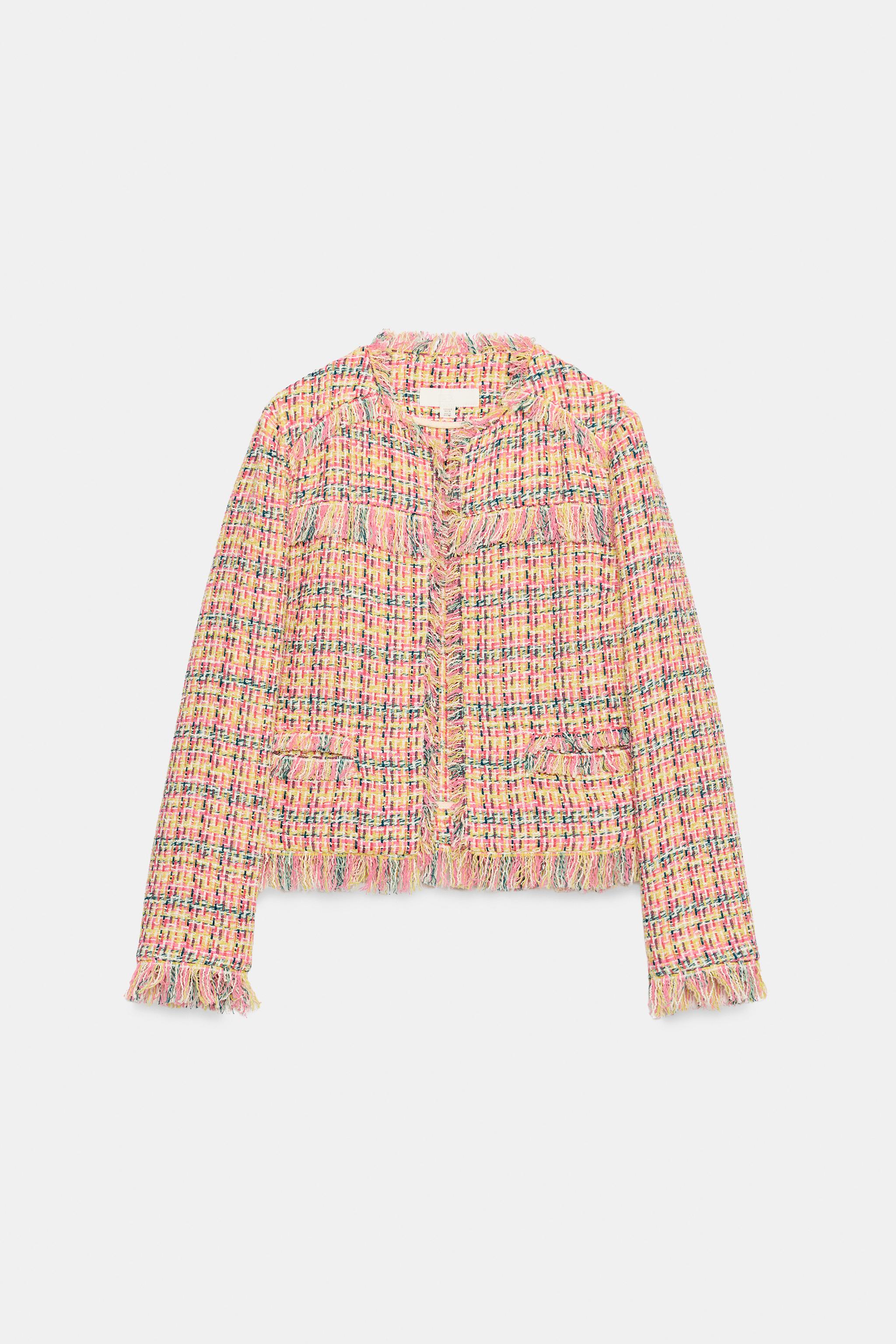 TEXTURED FRINGE BLAZER