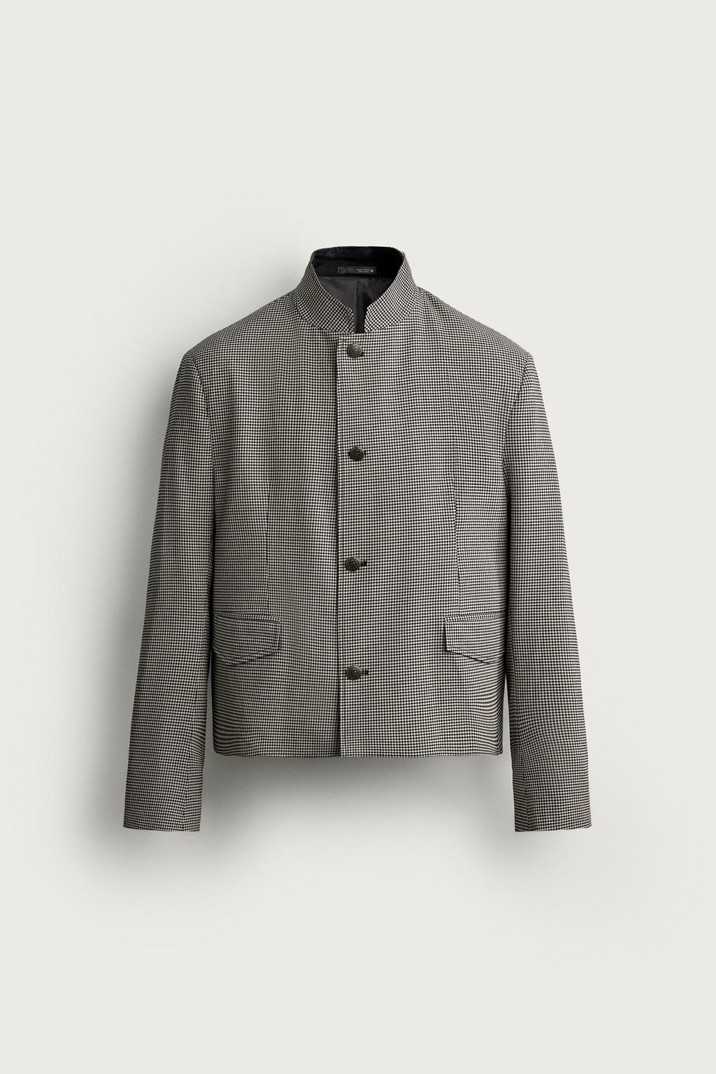 CROPPED FIT CHECK BLAZER