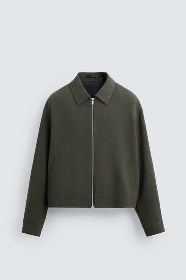 CROPPED FIT JACKET - Khaki by Zara