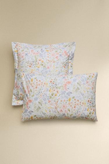FEDERA GUANCIALE STAMPA FIORI - Bianco sporco di Zara - Immagine 0