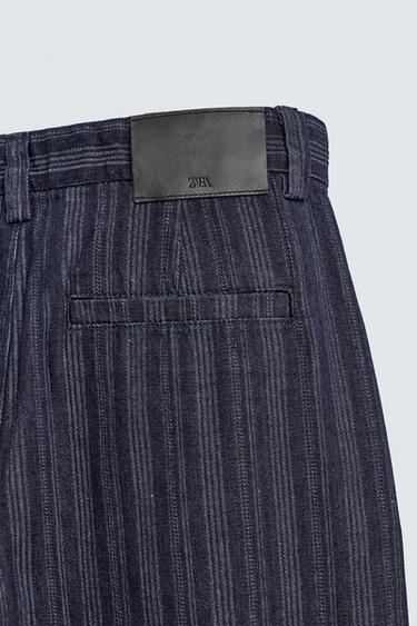 RELAXED FIT STRIPED CHINO TROUSERS - Blue by Zara - Image 9