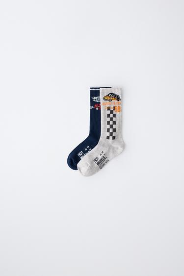 PACK DOS CALCETINES MEDIOS HOT WHEELS MATTEL © - Blanco de Zara - Imagen 0