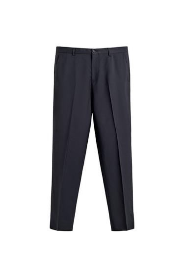 Zara 100% WOOL PINSTRIPE SUIT PANTS - Navy blue