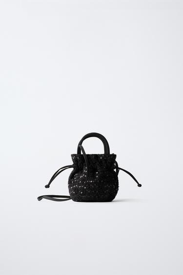 SEQUIN CROSSBODY BAG WITH BOW - Black by Zara - Image 4