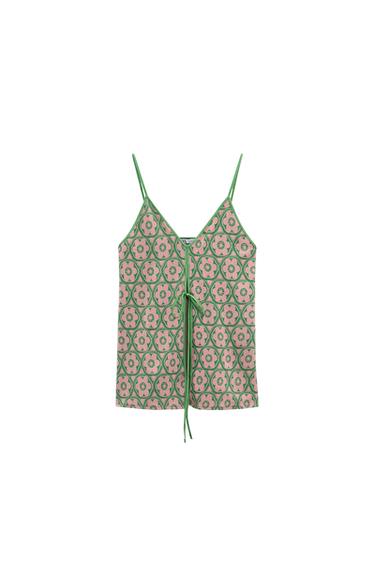 STRAPPY JACQUARD TOP